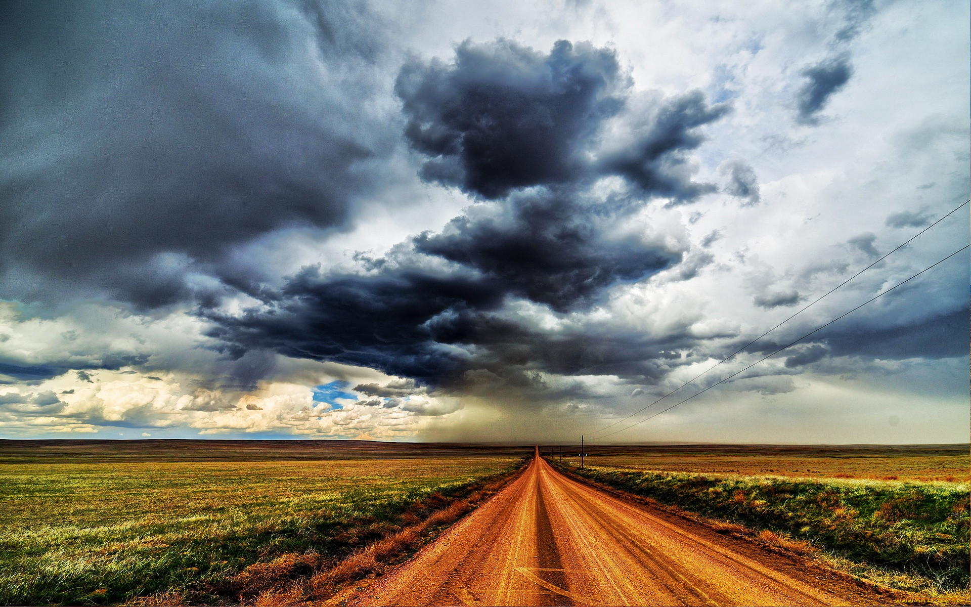 , , field, green, road, storm